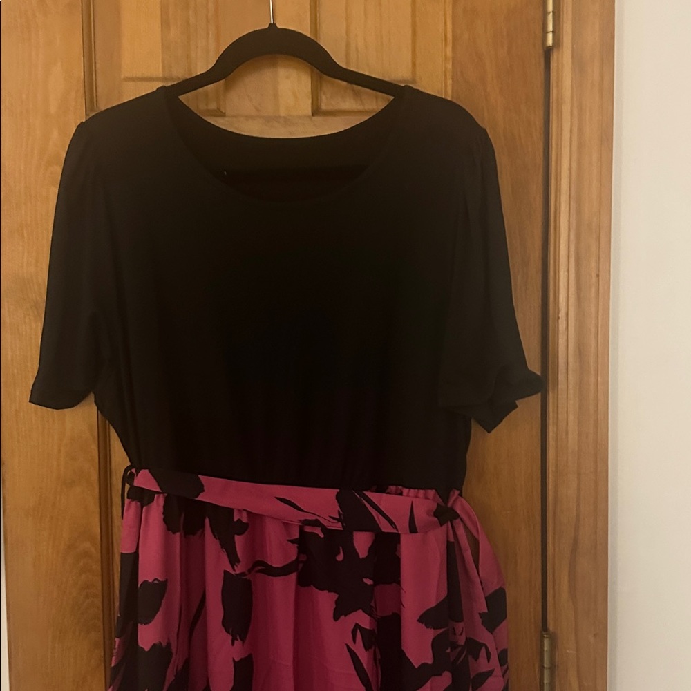 Black and Pink Floral Dress